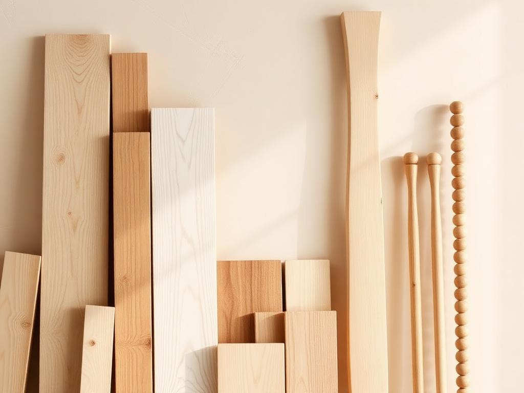 Furniture workshop with plywood panels and hand tools